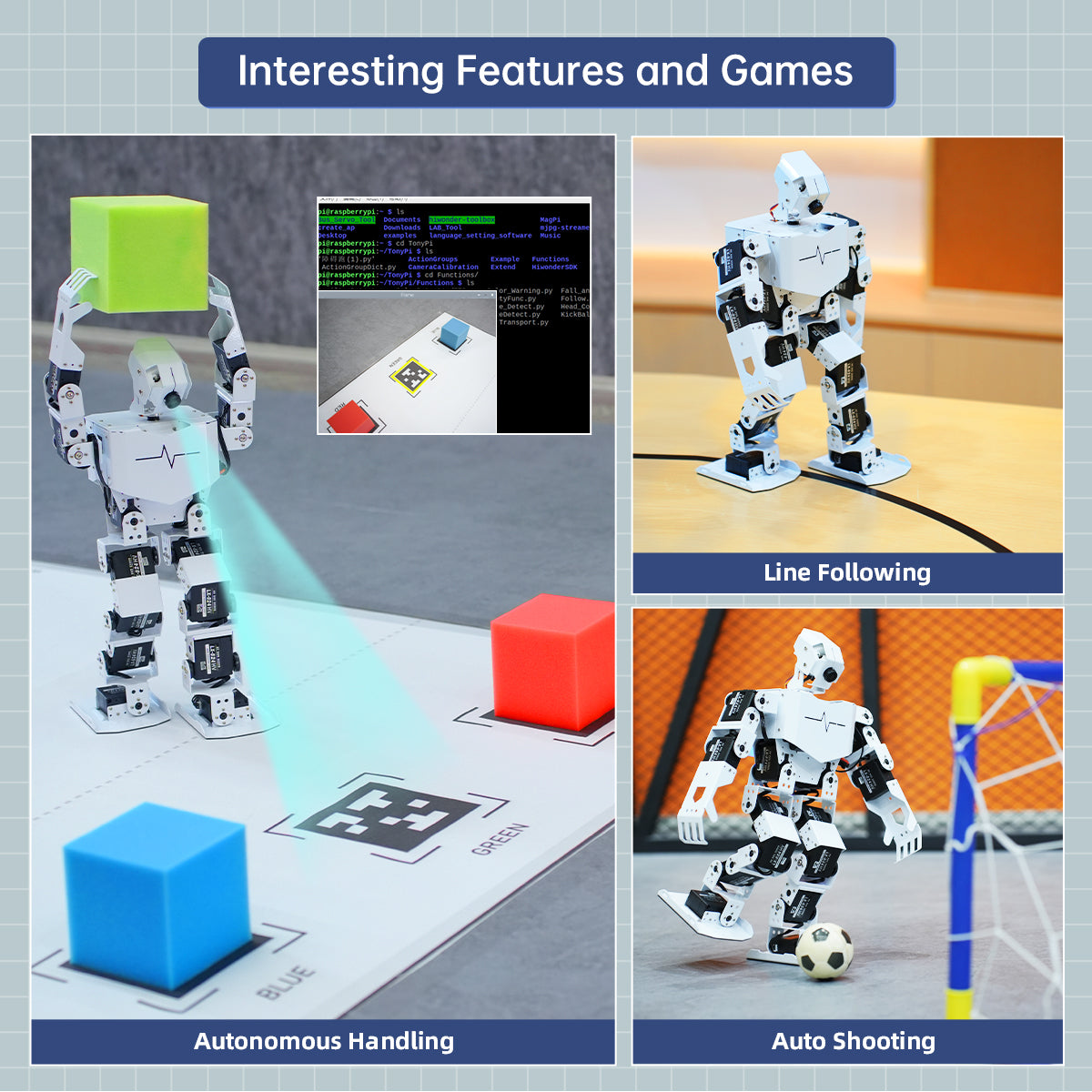 TonyPi Hiwonder AI Intelligent Visual Humanoid Robot Powered by Raspberry Pi 4B 4GB